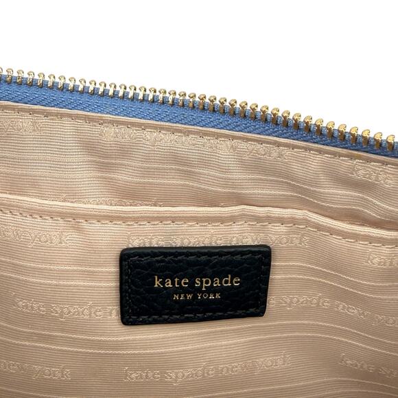 Kate Spade Hudson Blue Colorblocked Medium Leather Purse Handbag Small - Picture 5 of 7